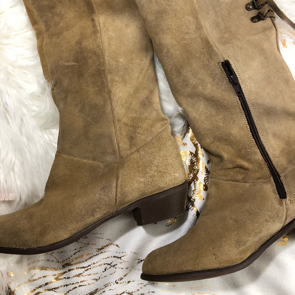 ✨SALE ✨Naughty Monkey leather boots lace up tan - Picture 2 of 5